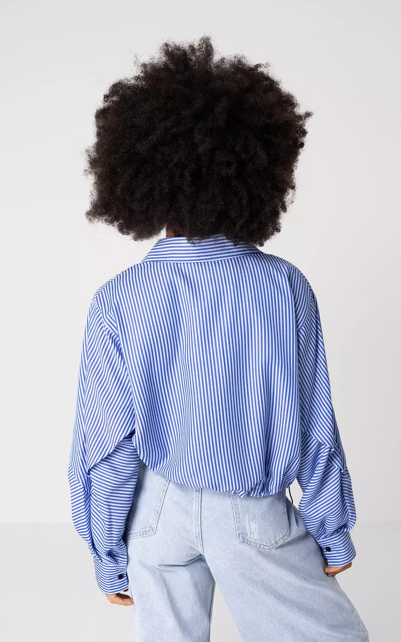 Short model blouse with adjustable elastic Blue Light Blue