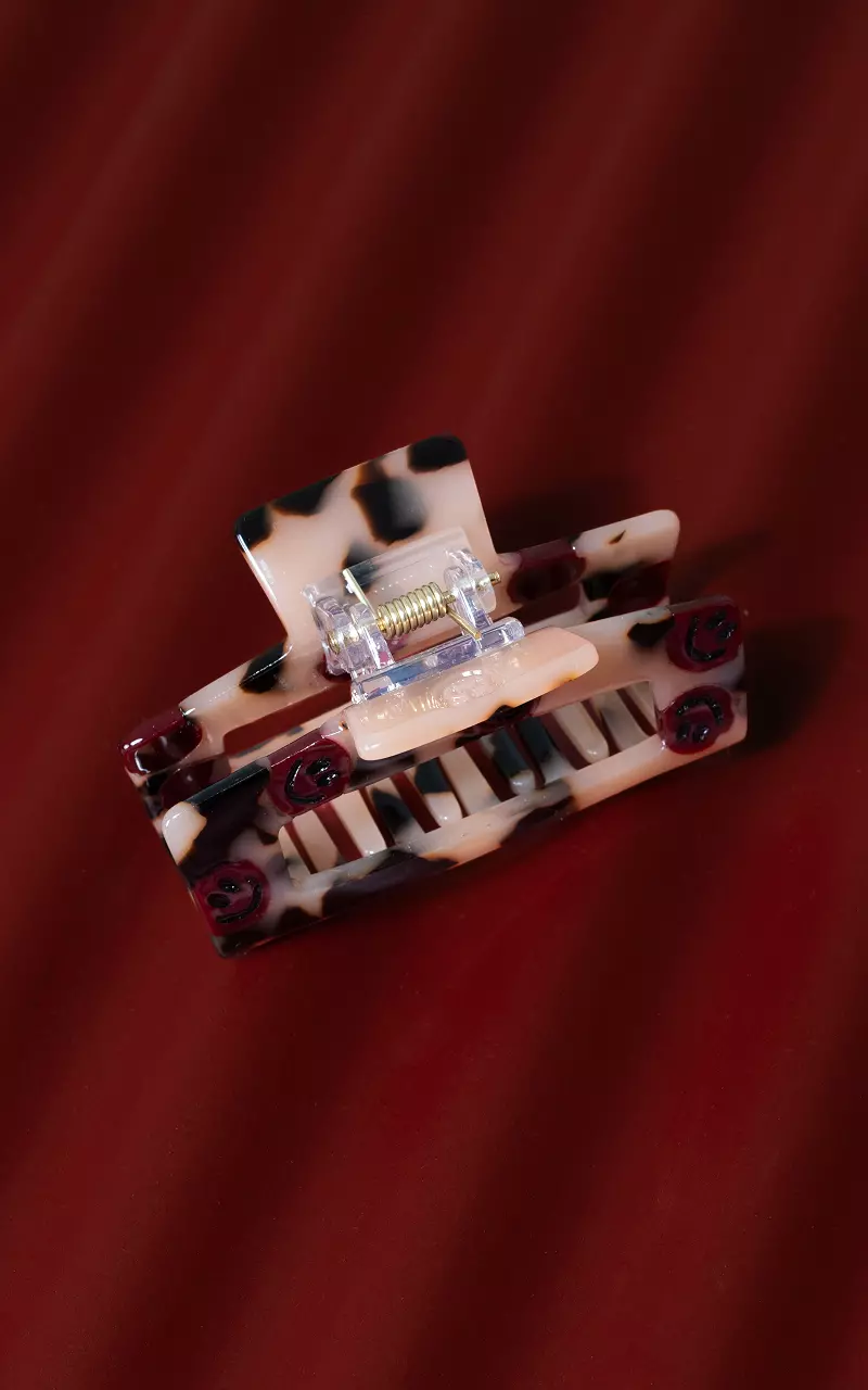 Square hair clip made of plastic Brown Bordeaux