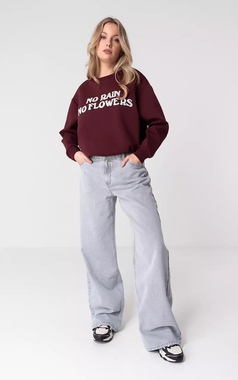 Baggy wide-leg Jeans Hellgrau