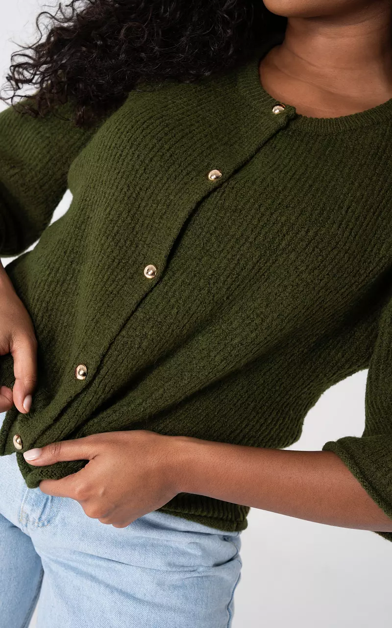 Vest met knopen Kaki