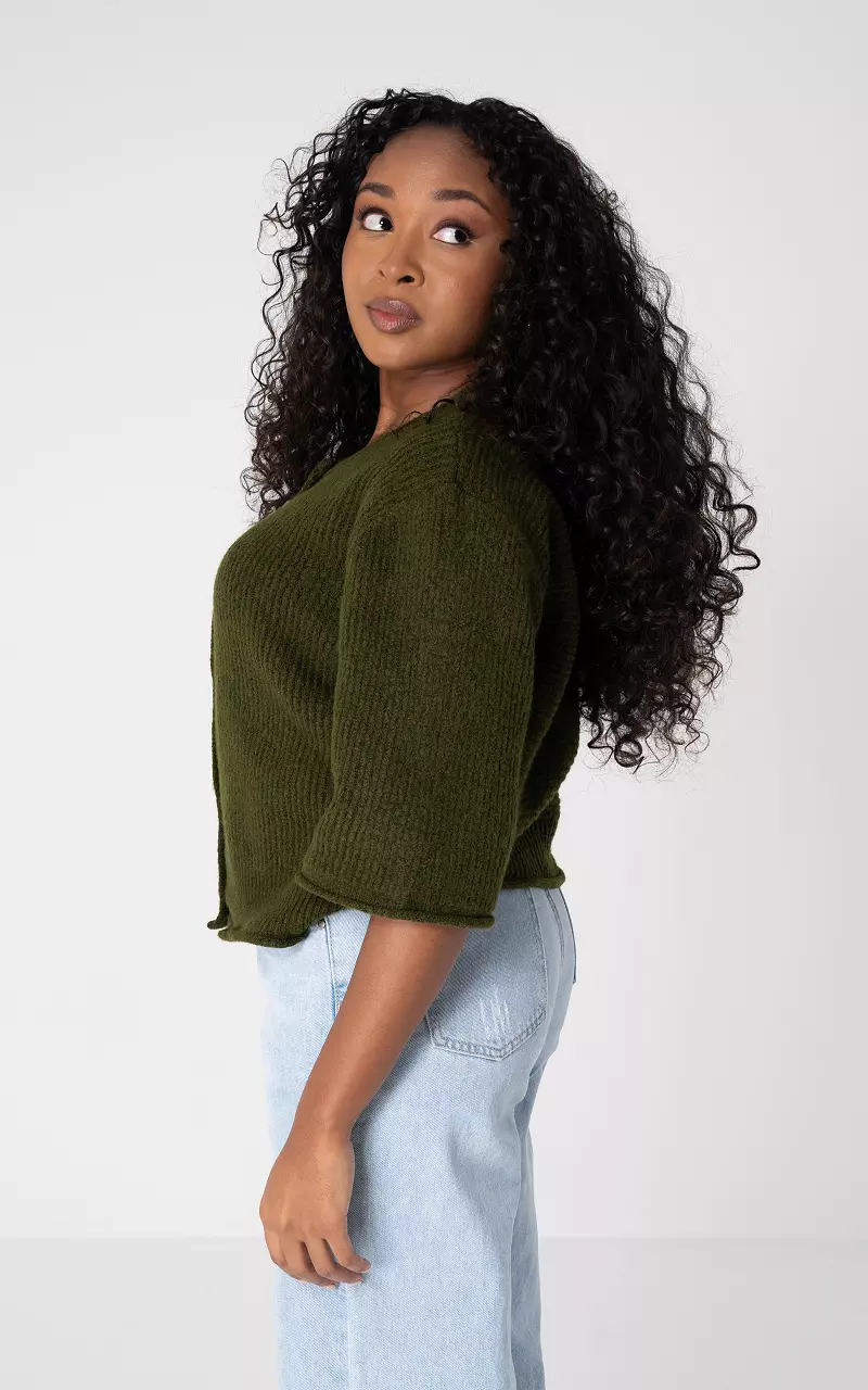 Vest met knopen Kaki