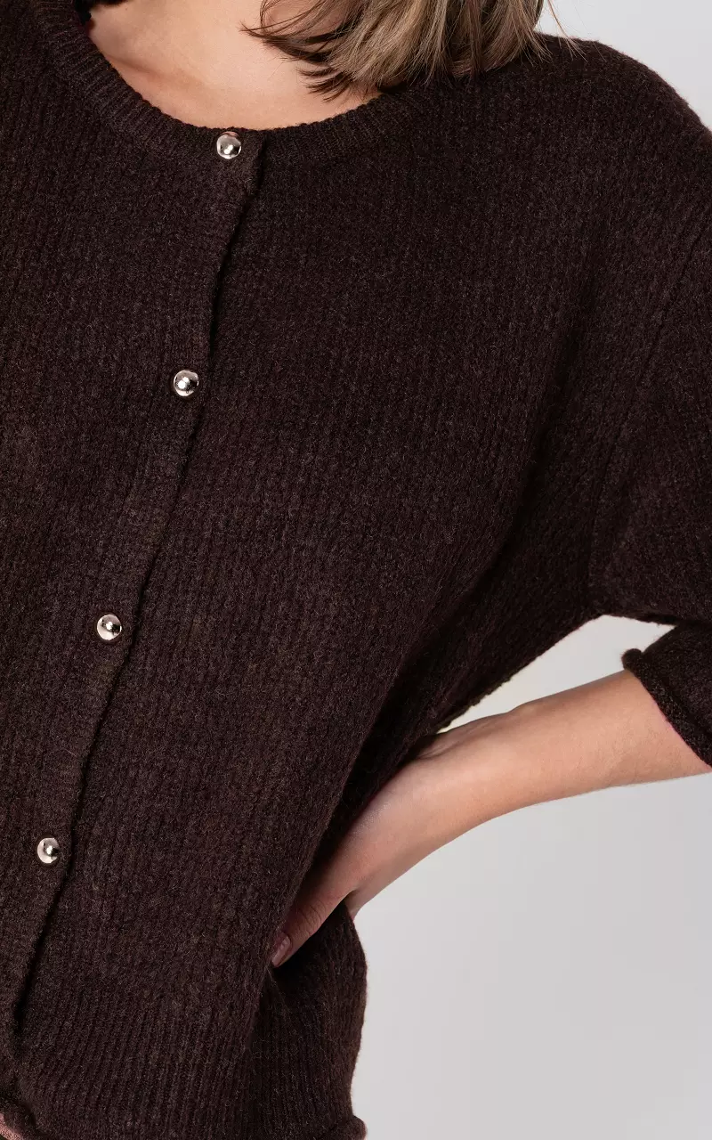 Vest met knopen Donkerbruin