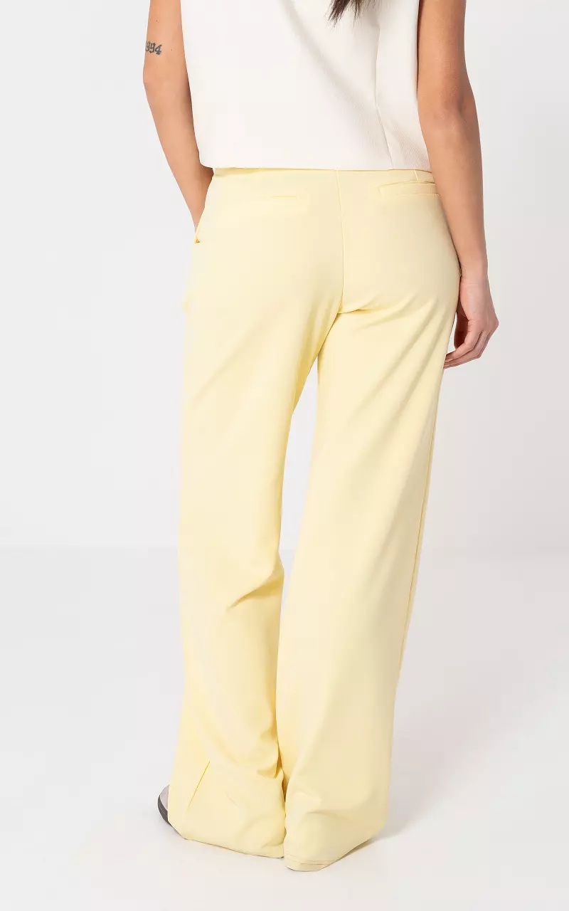 Basic wide leg trousers Light Yellow