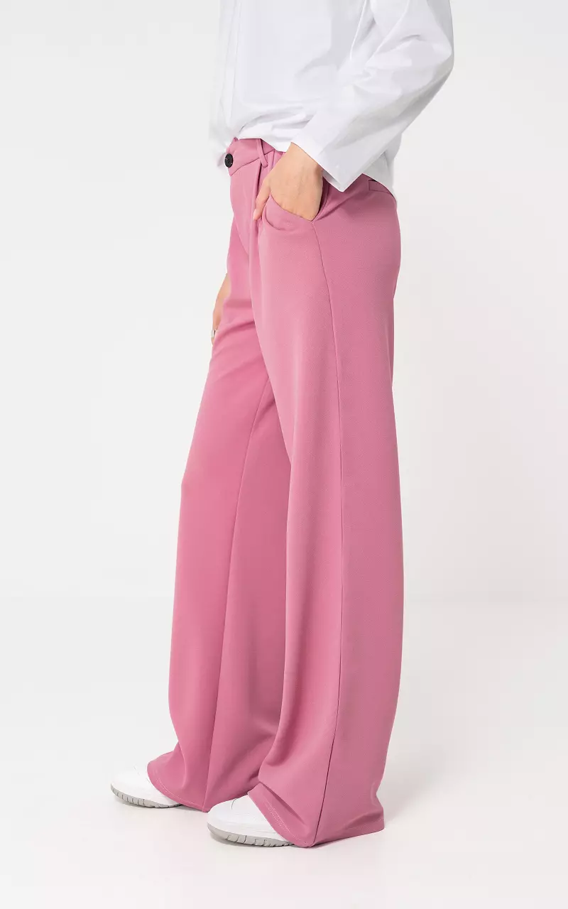 Basic wide leg trousers Light Pink