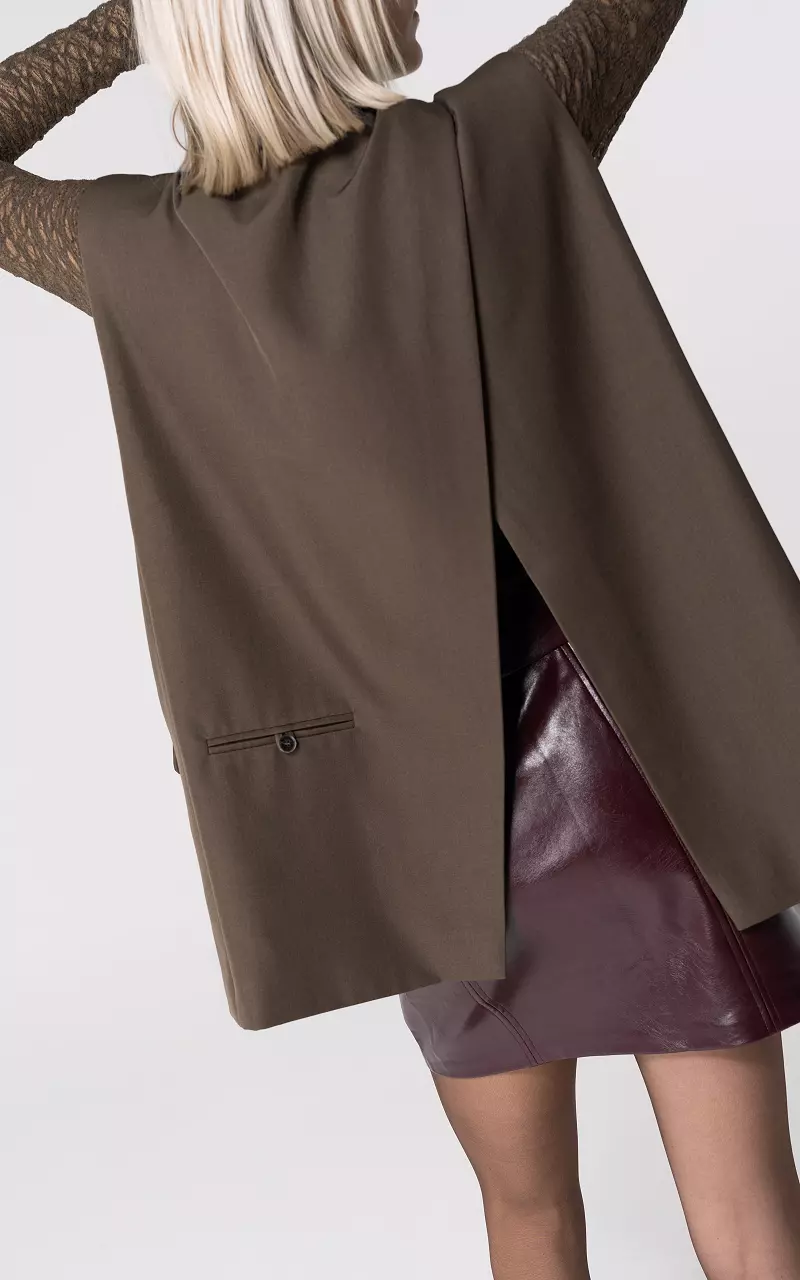 Oversized gilet Dark Brown