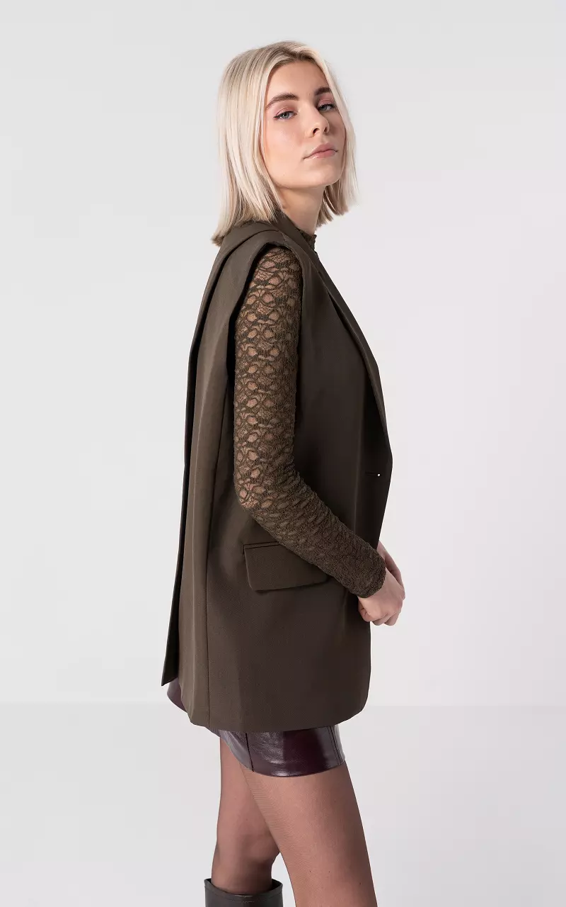 Oversized gilet Dark Brown