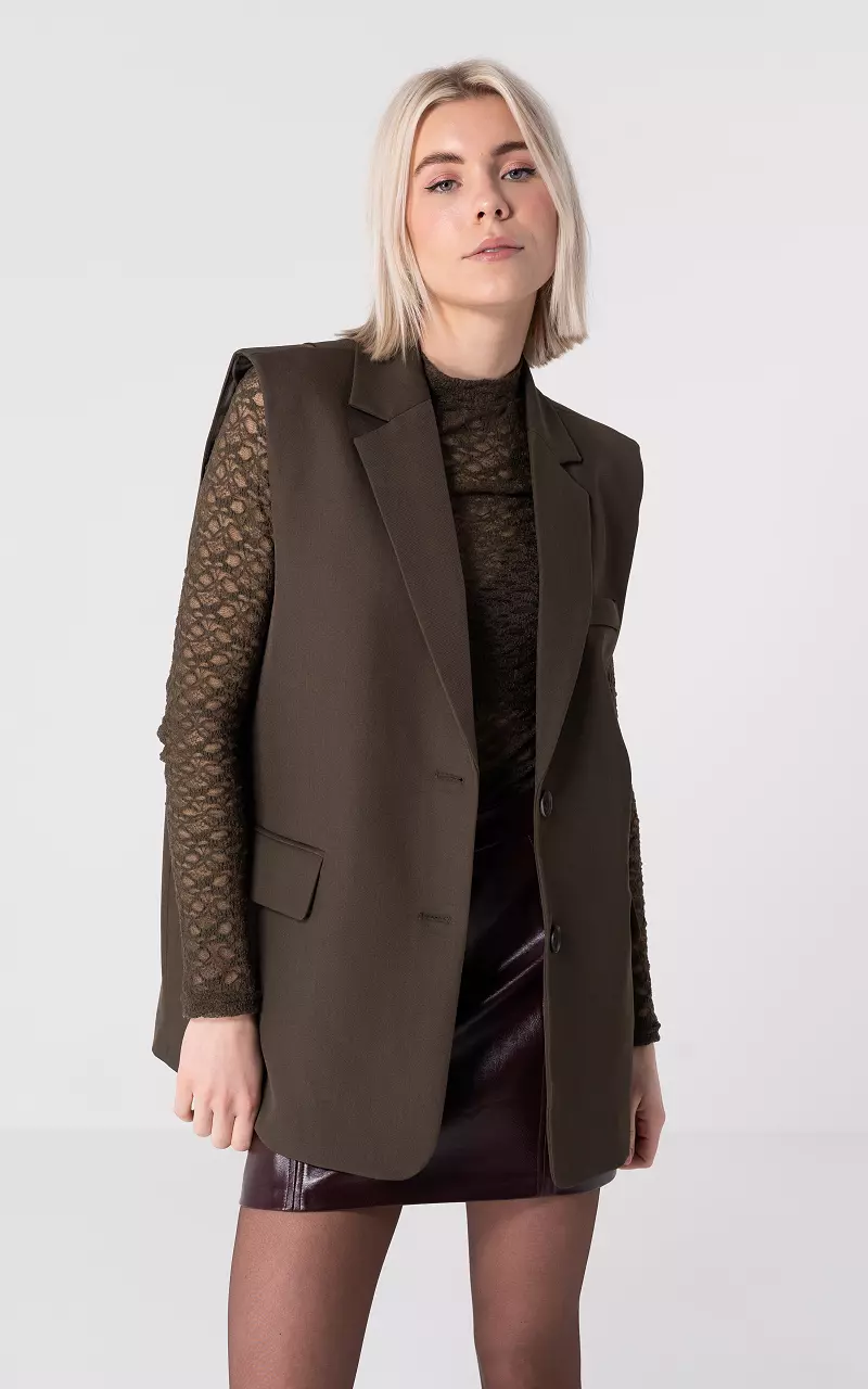 Oversized gilet Dark Brown