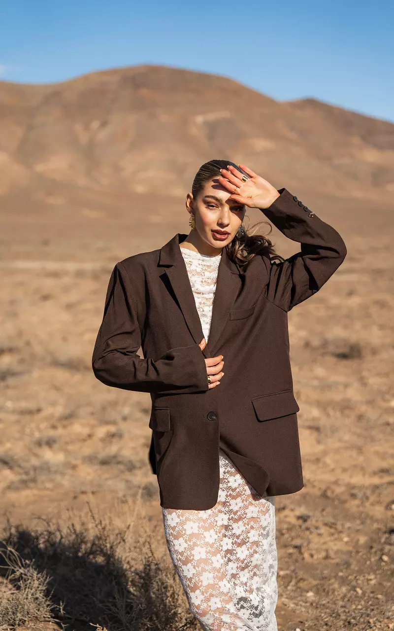 Blazer mit Rückendetail Dunkelbraun