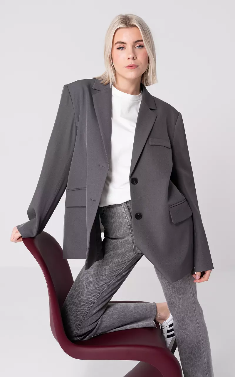 Blazer mit Rückendetail Grau