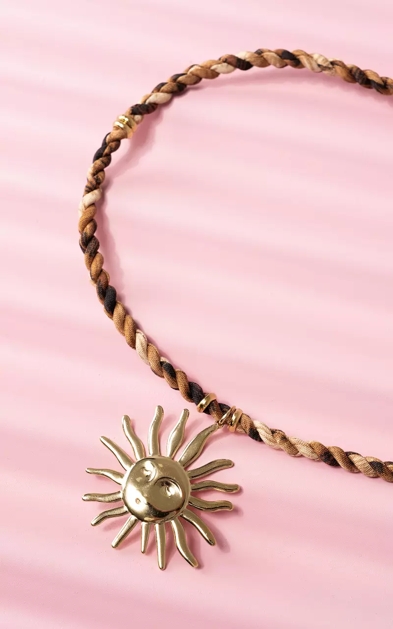 Necklace with pendant Brown Gold