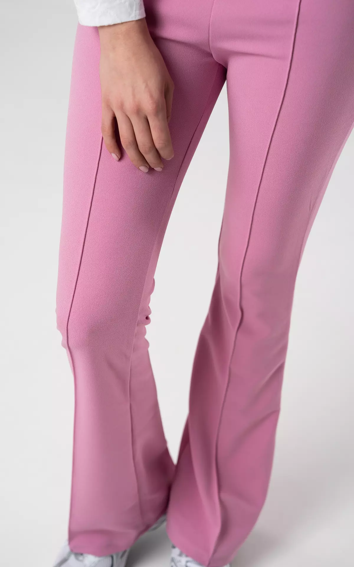 High-waist, flared trousers - Pink