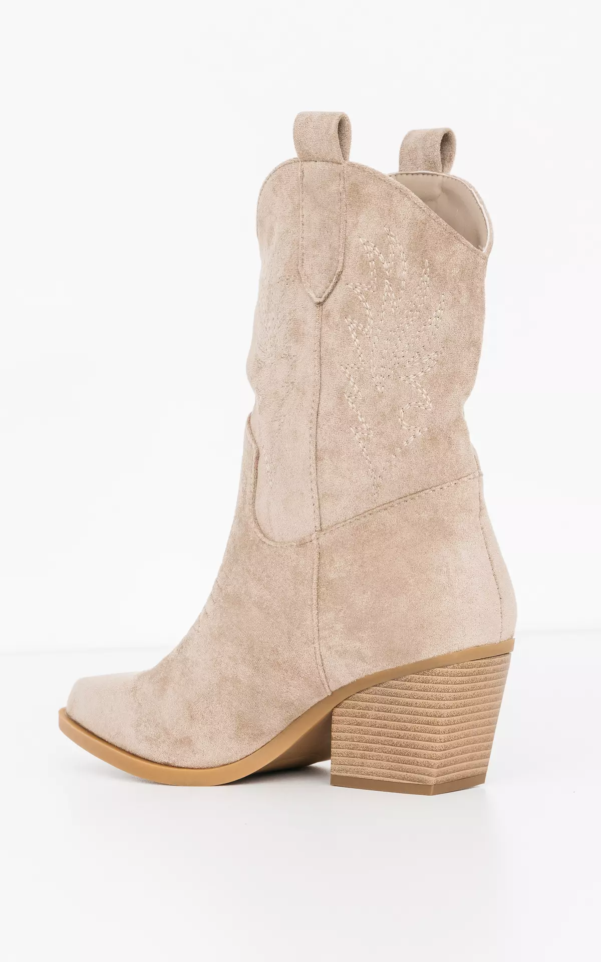 Beige suede cowboy outlet boots