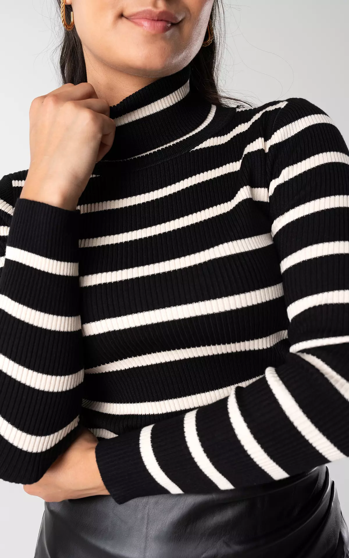 Turtleneck on sale striped top