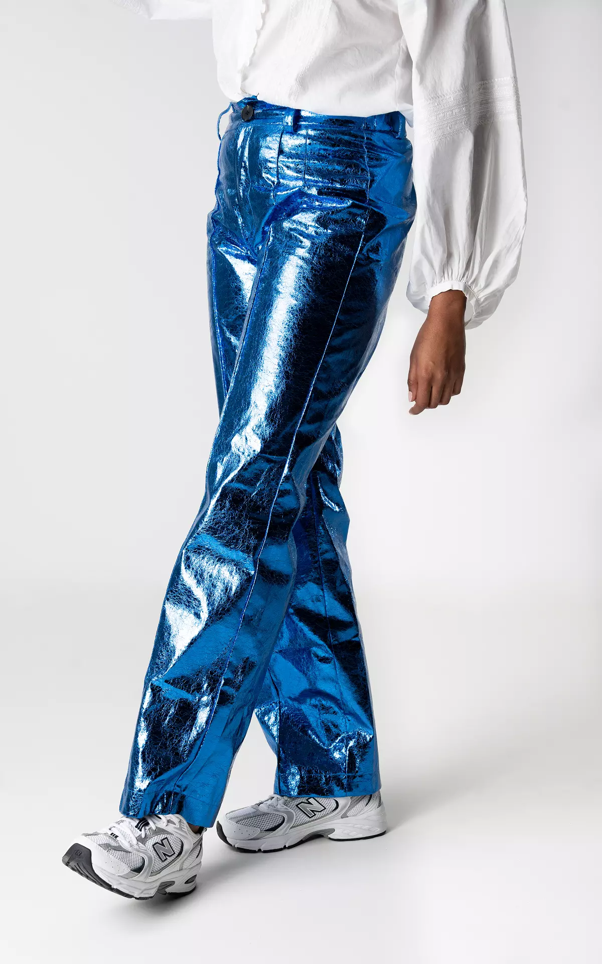 Metallic Straight Fit Broek Met Elastiek Guts Gusto