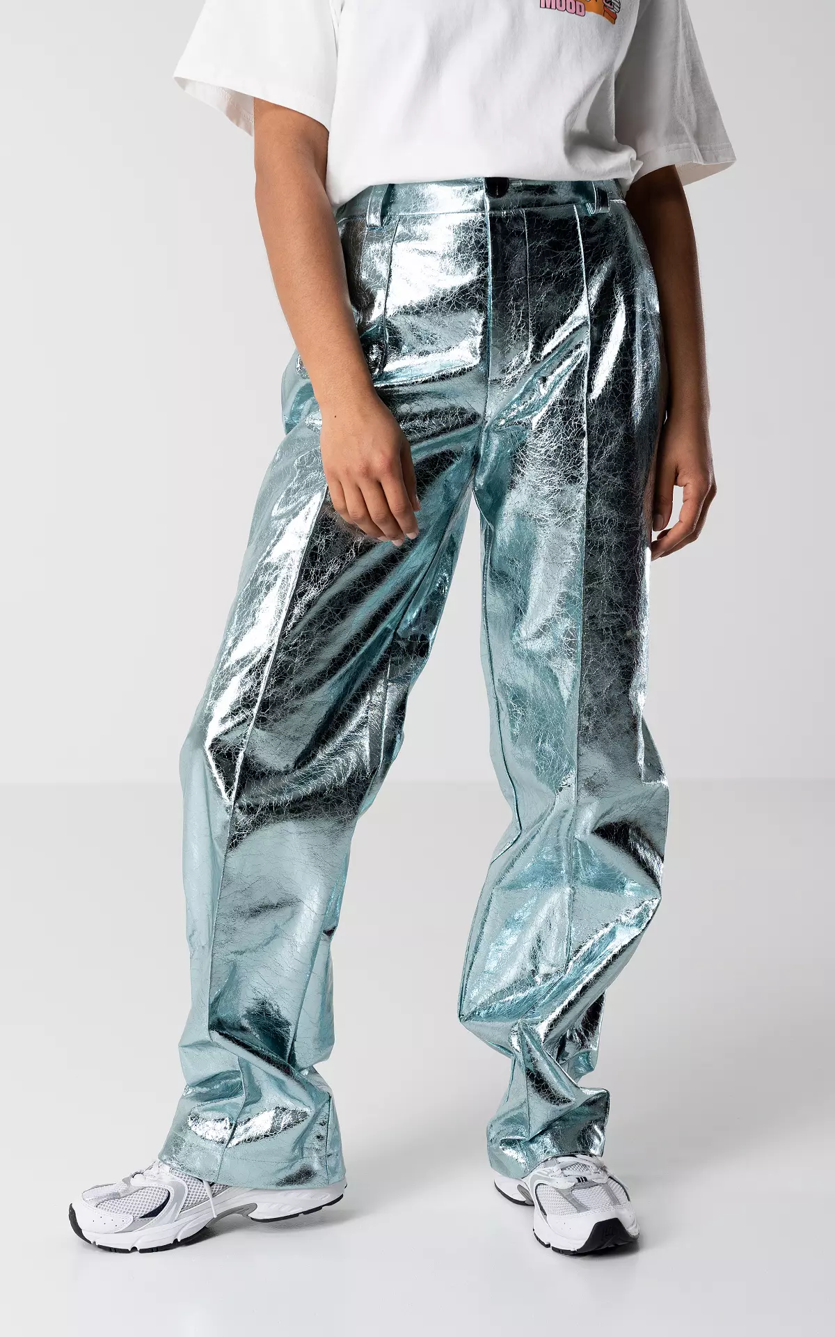 Metallic Straight Fit Broek Met Elastiek Guts Gusto