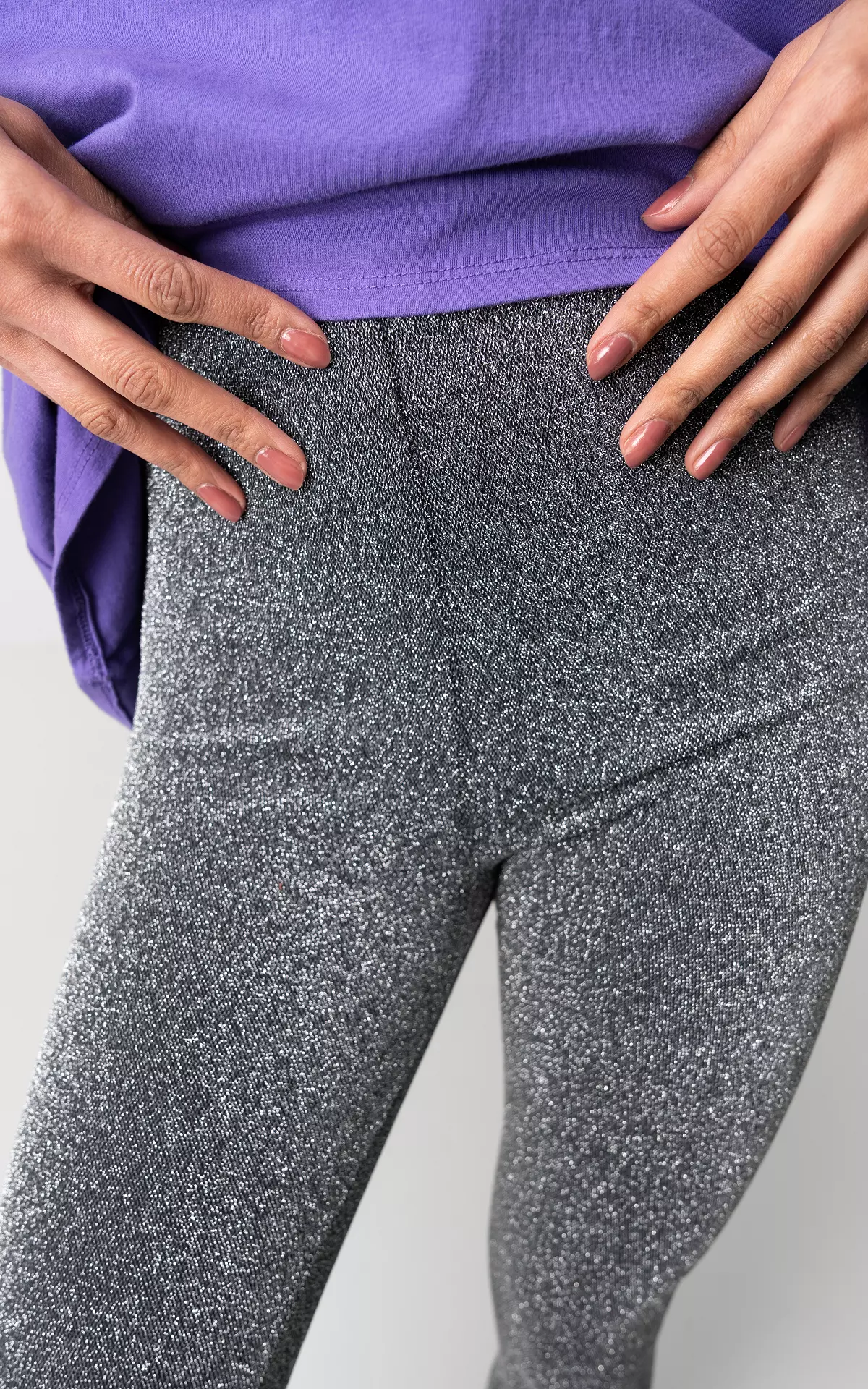 silver glitter leggings