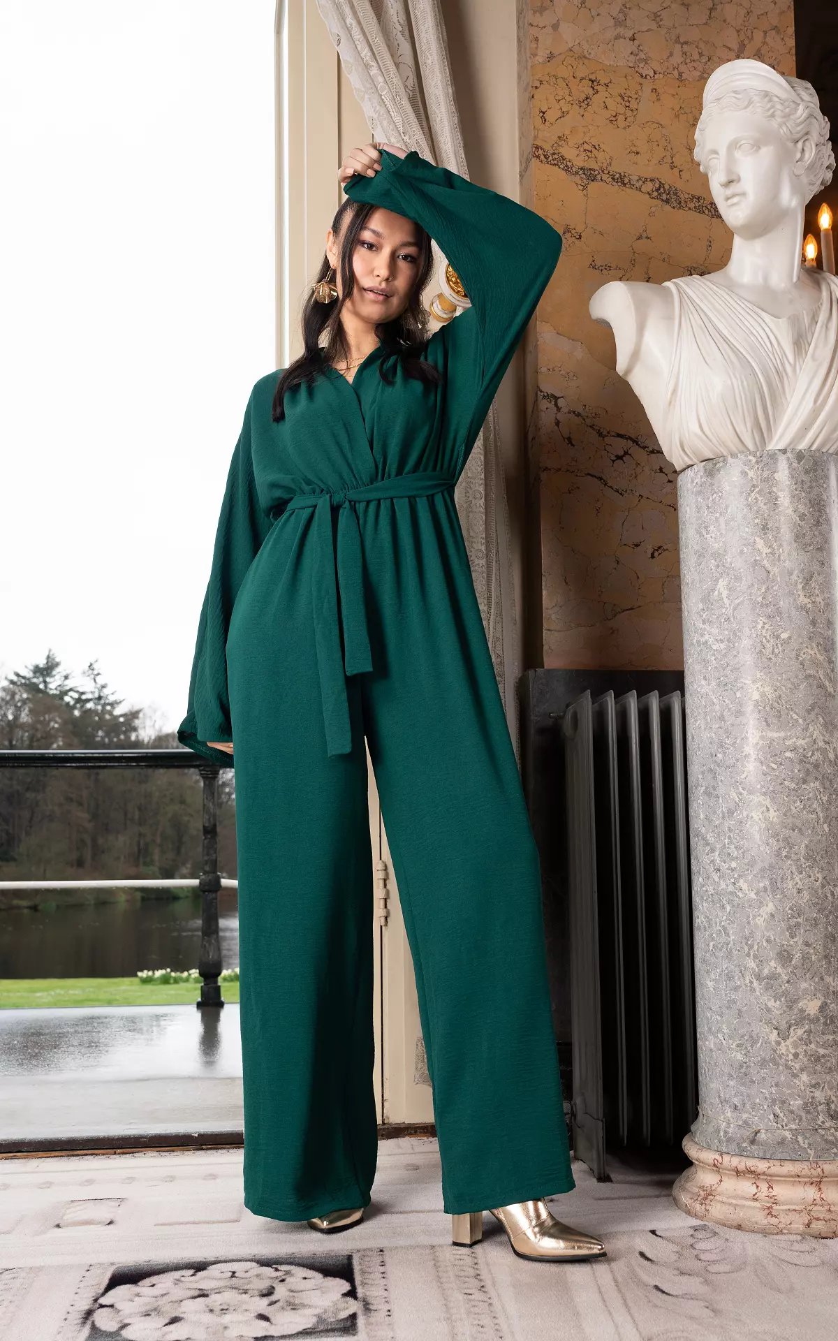 Jumpsuit with bow detail Emerald Guts Gusto