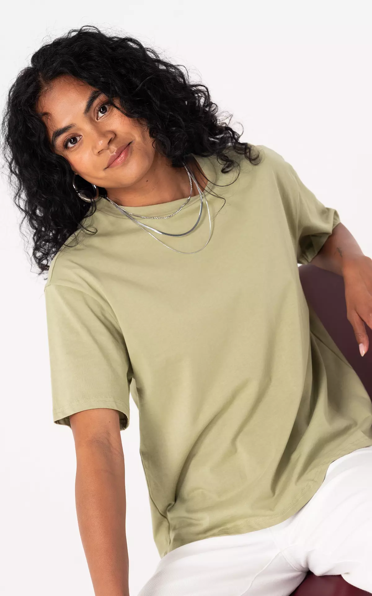 Basic t-shirt with round neck - Light Green | Guts & Gusto