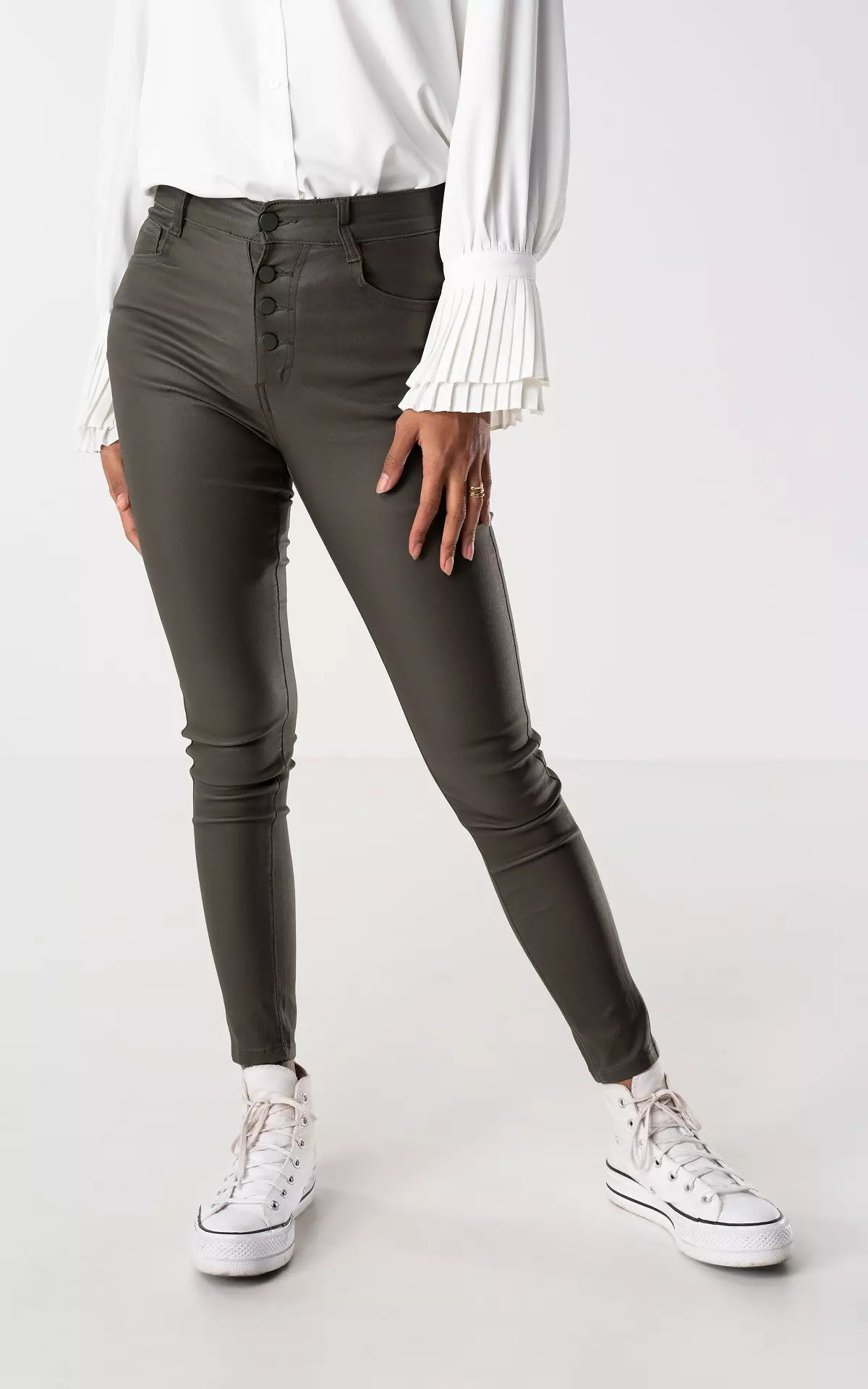 Topshop black hot sale coated jeans