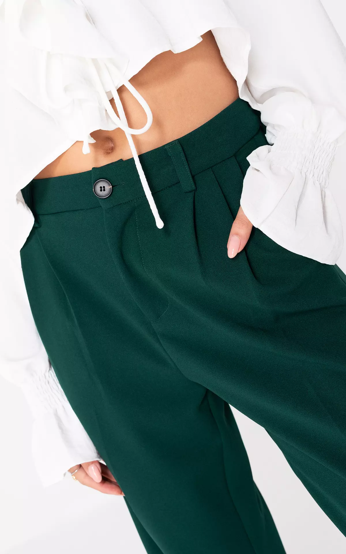 Basic Wide Leg Hose Smaragdgrün Guts & Gusto