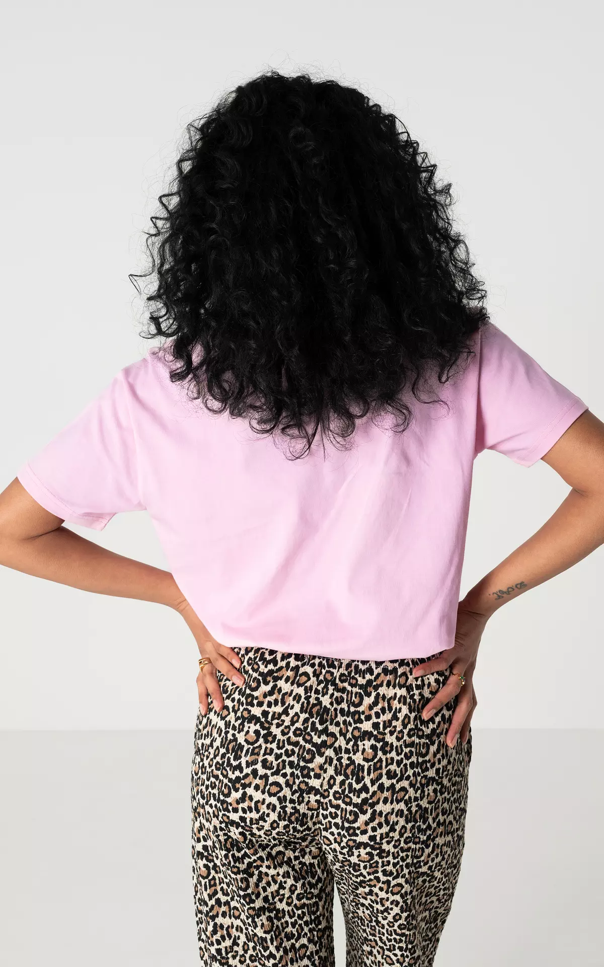 Shirt met ronde hals - Roze Zwart | Guts & Gusto