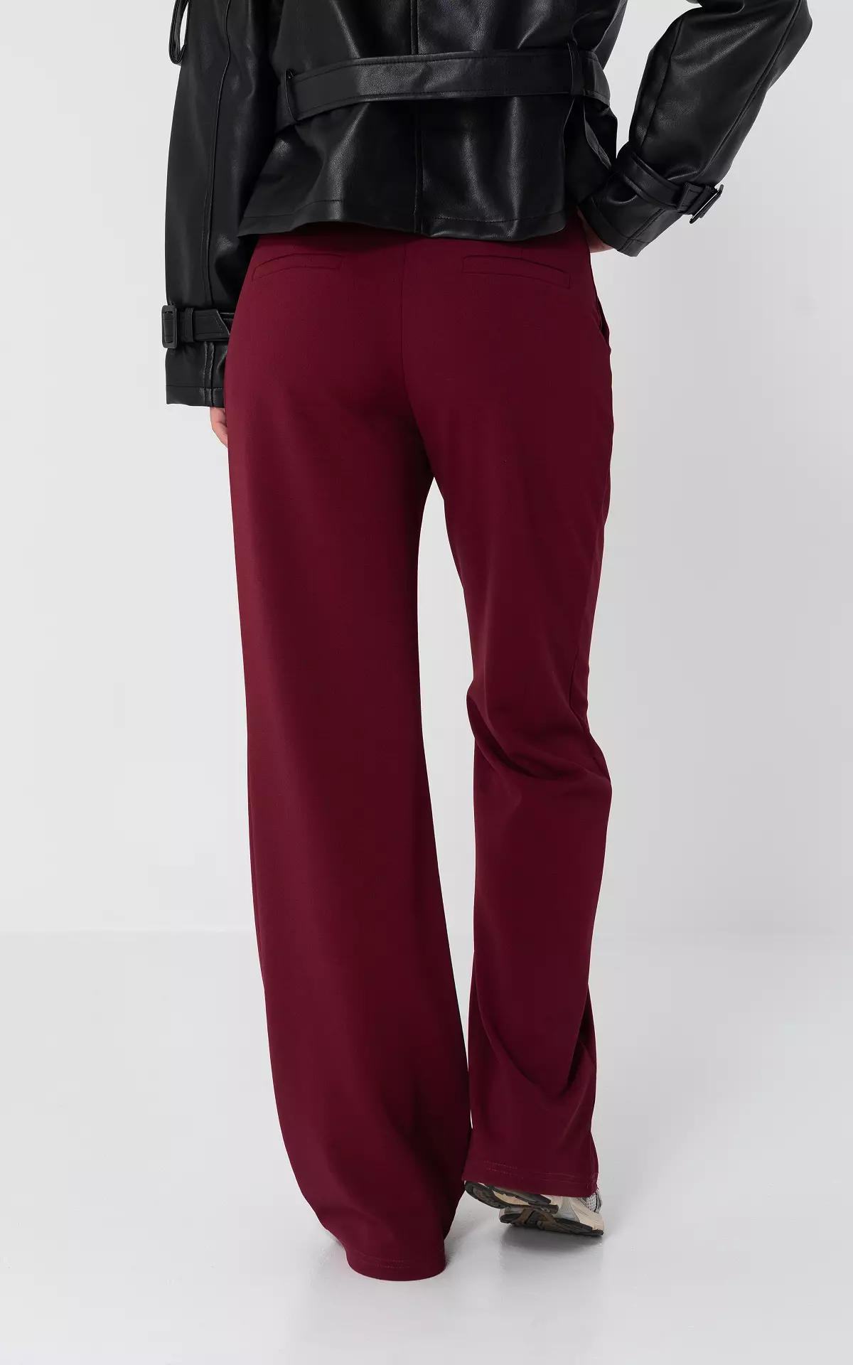 Basic Wide Leg Broek Donkerrood Guts Gusto