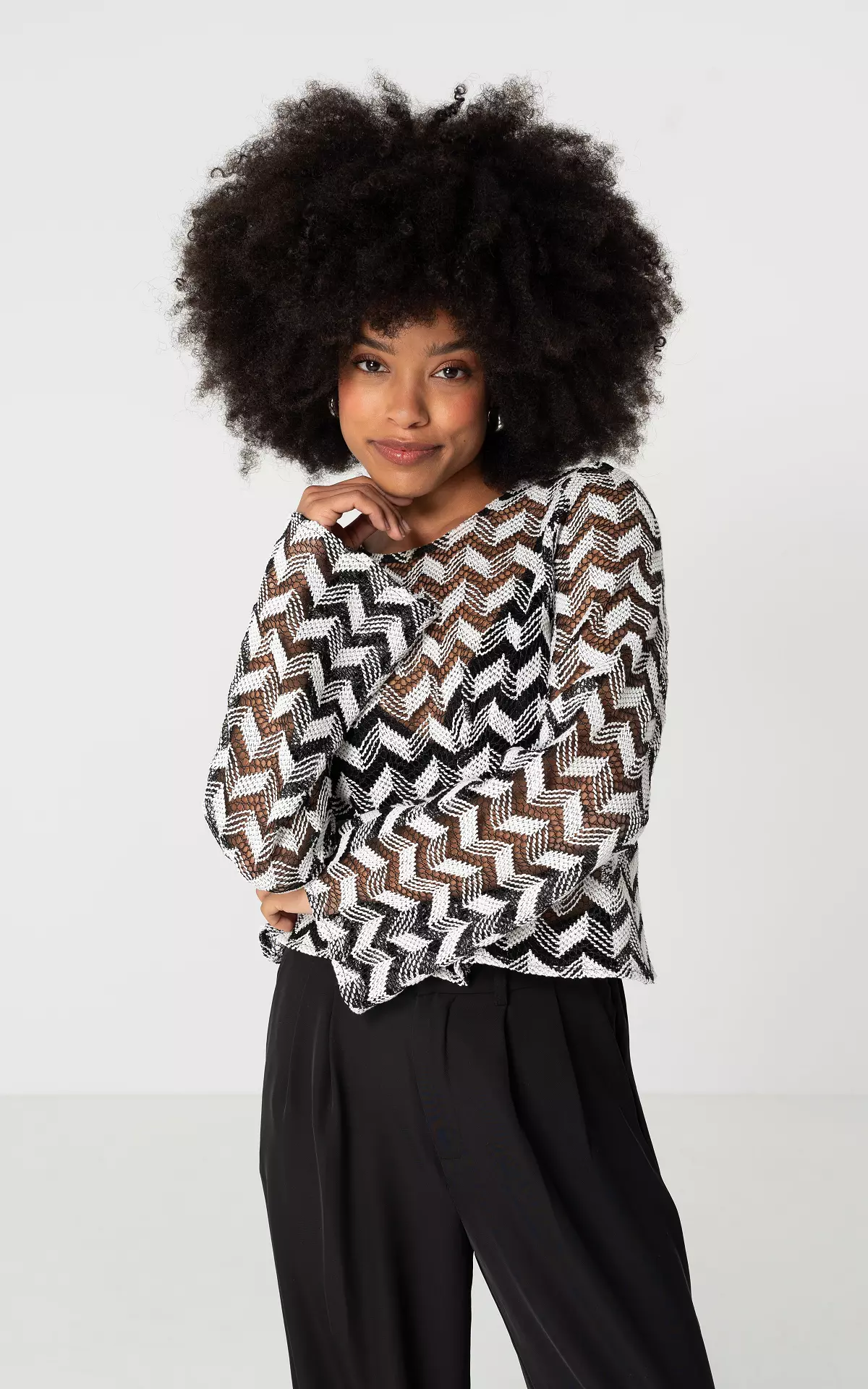 Zigzag see-through top - Black White | Guts & Gusto