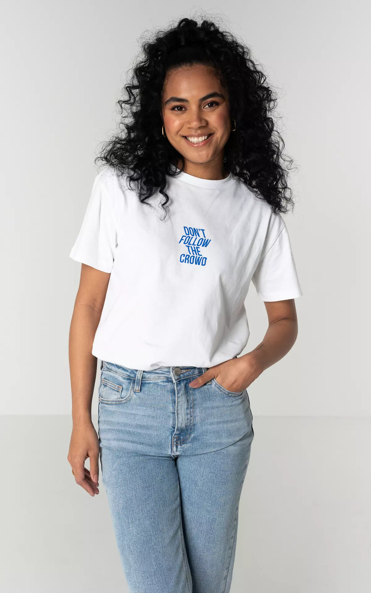 T-shirt It's Upside Down Miss Jane small text White with Blue Writing
