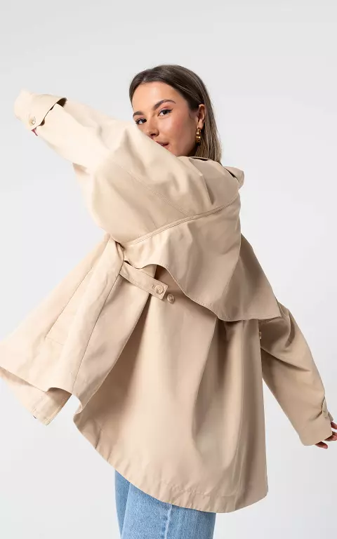 Korte trenchcoat beige