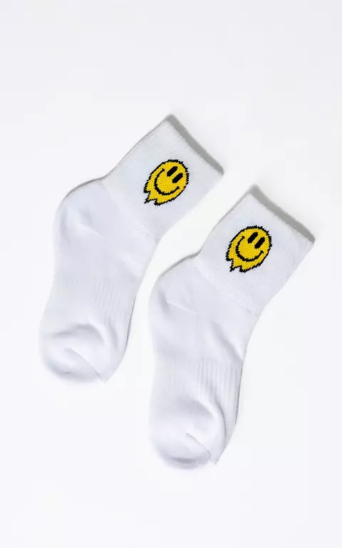 Socks with smiley white yellow