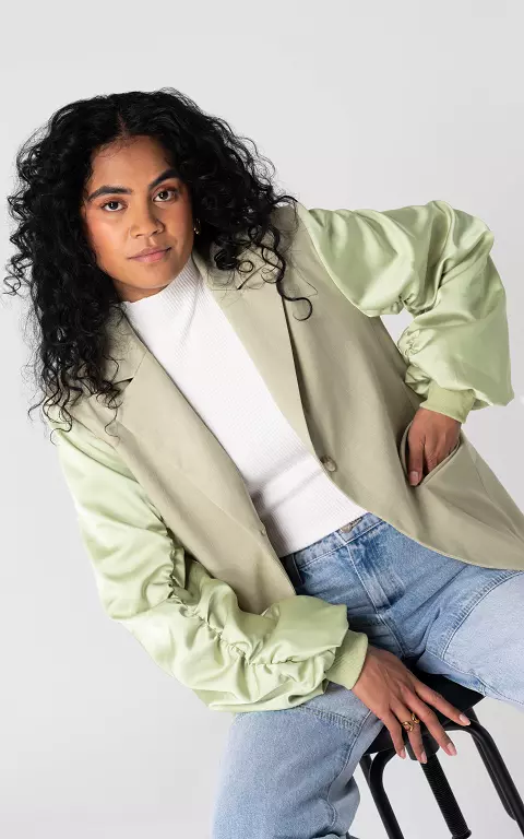 Bomber sleeve blazer lichtgroen