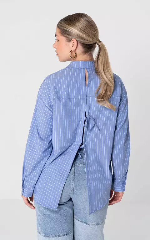 Blouse met knoopjes blauw wit