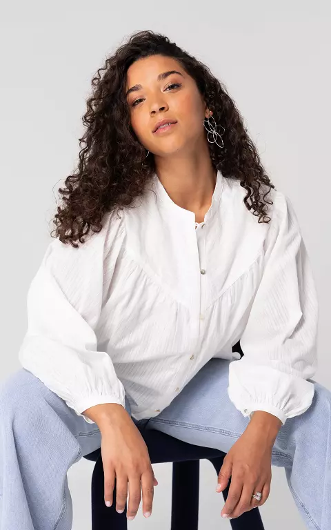 Losvallende blouse wit