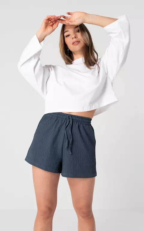 Shorts with texture  dark blue