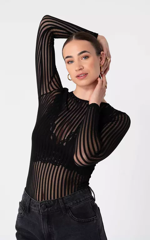 See-through top black