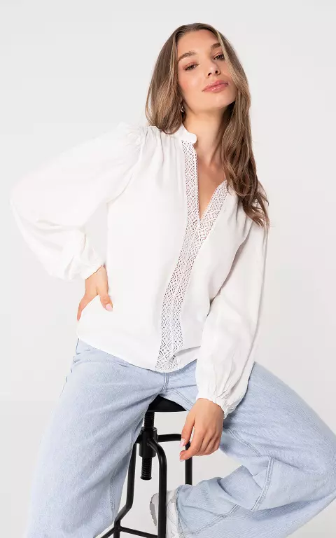 Blouse v-hals wit