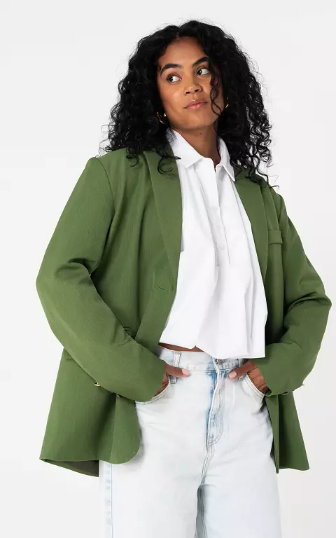 Blazer met een split groen