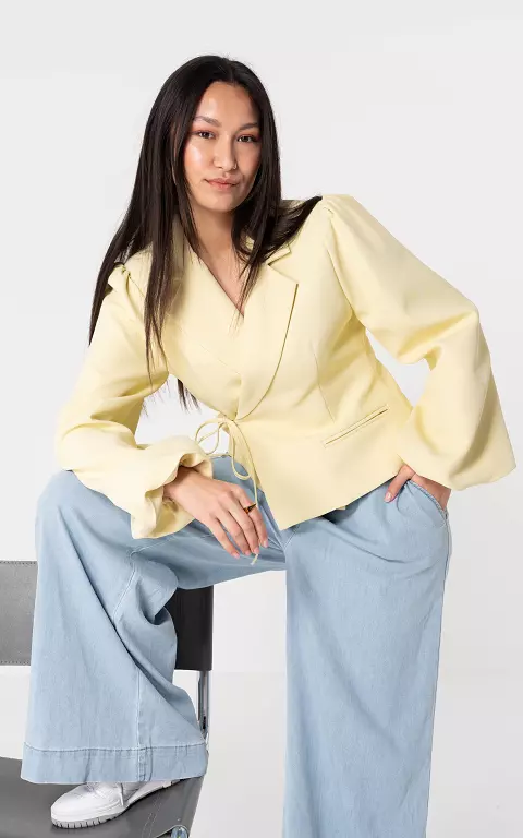 Cropped blazer lichtgeel