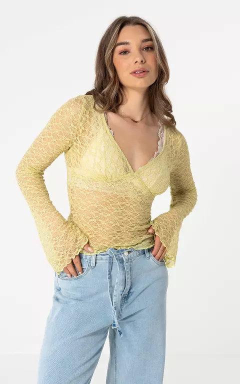 Lace top lime green