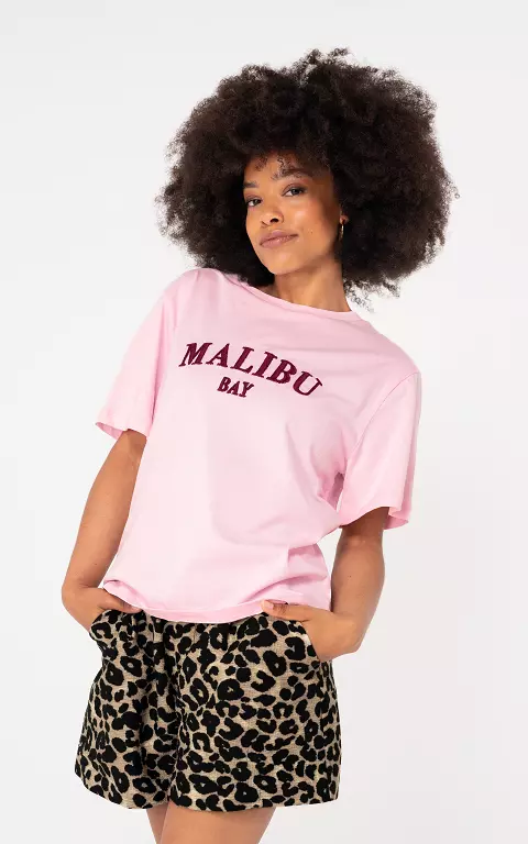 Shirt met print roze bordeaux