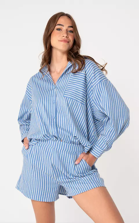 Gestreepte short blauw wit