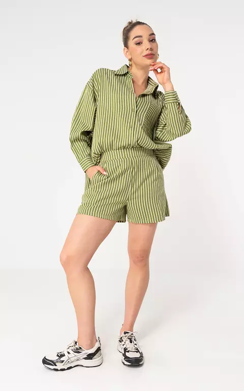 Gestreepte short groen wit