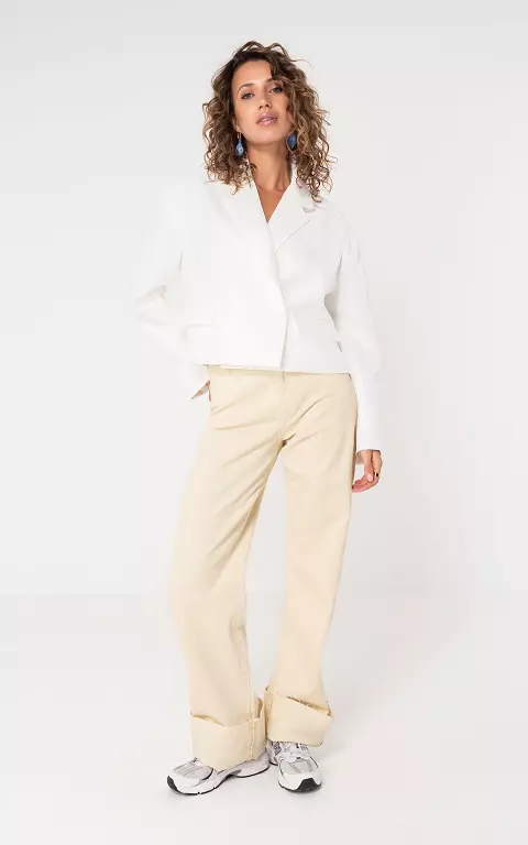 Omslag jeans creme