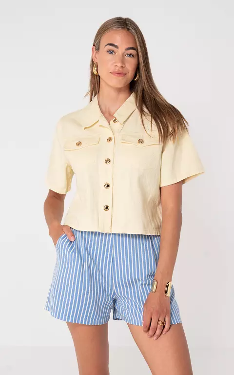 Spijkerblouse lichtgeel