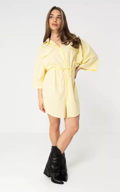 Jurk met strikdetail lichtgeel