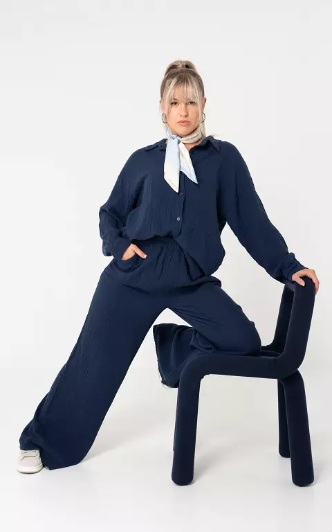 Katoenen broek donkerblauw