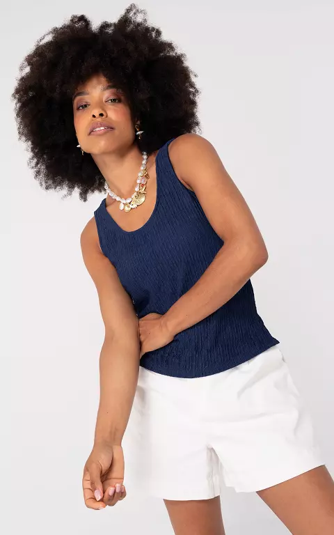 Top with texture dark blue