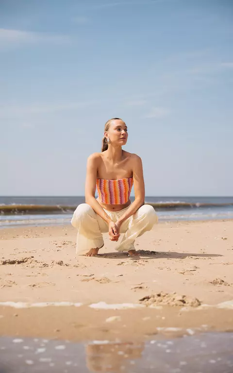 Bandeau top lila oranje