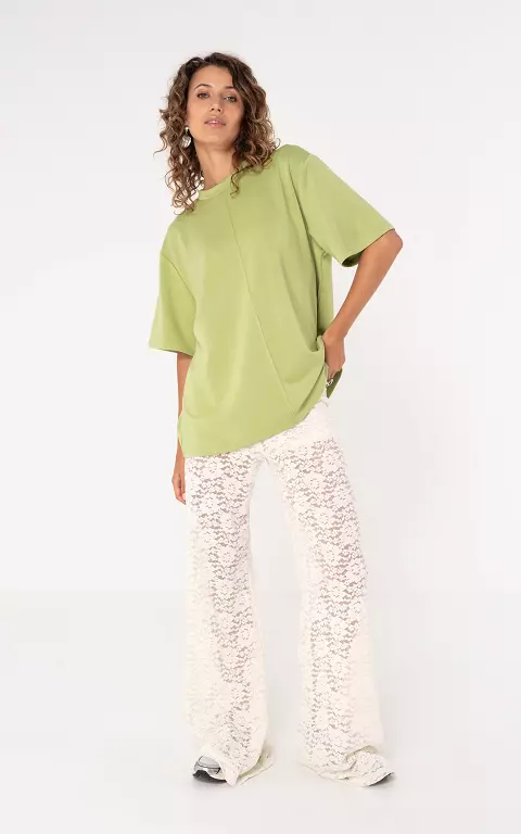 Kanten broek wit
