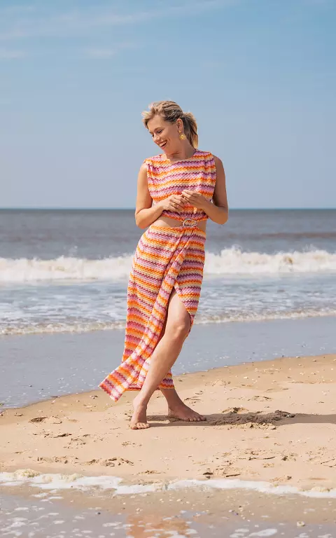 Maxi jurk lila oranje
